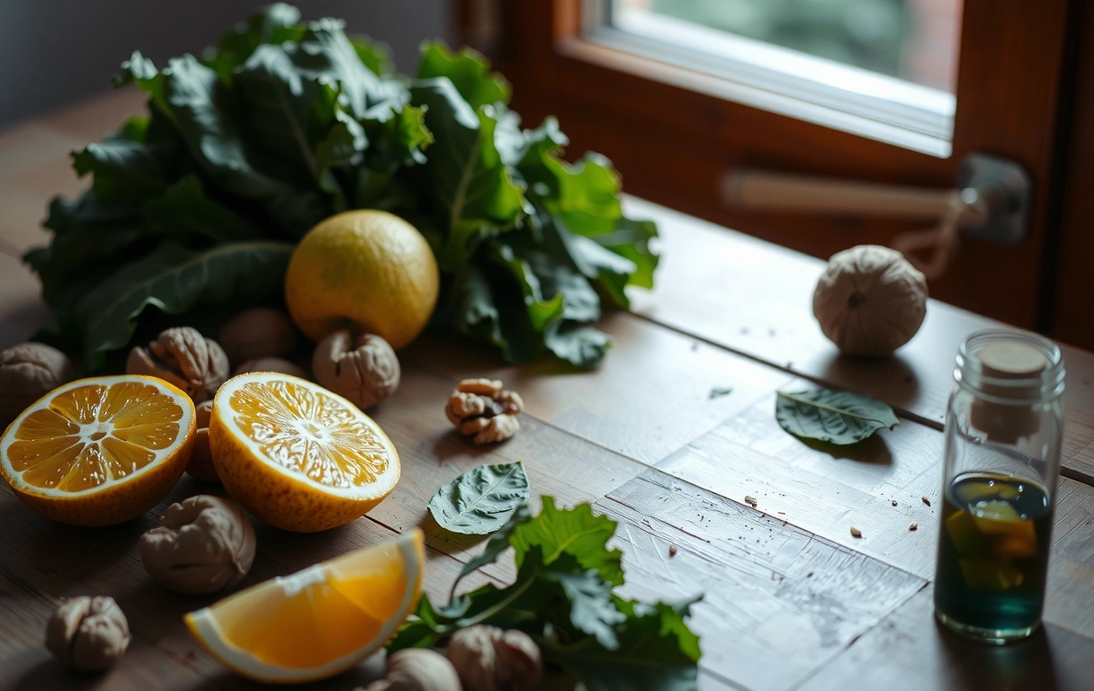 Sveže namirnice na drvenom stolu